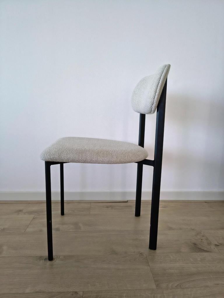 Oblique Dining Chair Upholstered – 6 stuks van Studio Henk, Ophalen, Zo goed als nieuw, Stof, Grijs