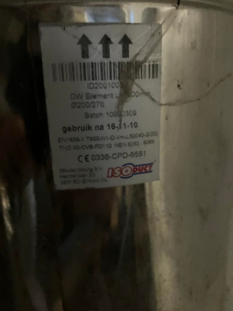 Dubbelwandige RVS rookgasafvoerbuizen - ISOduct, Ophalen of Verzenden, Gebruikt, Ventilator en Afzuiger