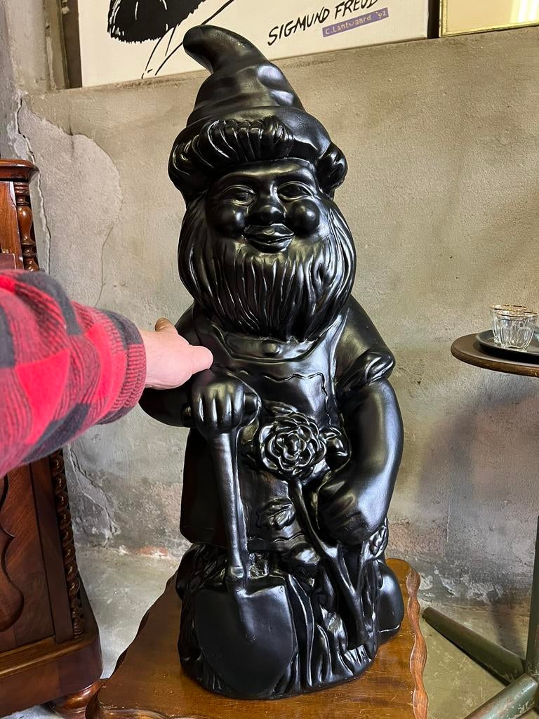 Mega tuinkabouter zwart, Tuin en Terras, Kunststof, Ophalen of Verzenden, Zo goed als nieuw, Nvt