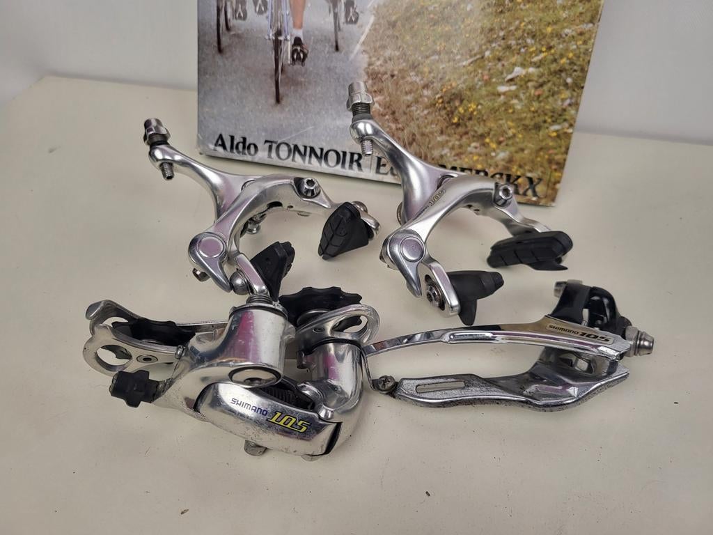 Shimano 105 remmen Achterderailleur voorderailleur triple, Gebruikt, Shimano, Shimano 105, Ophalen of Verzenden