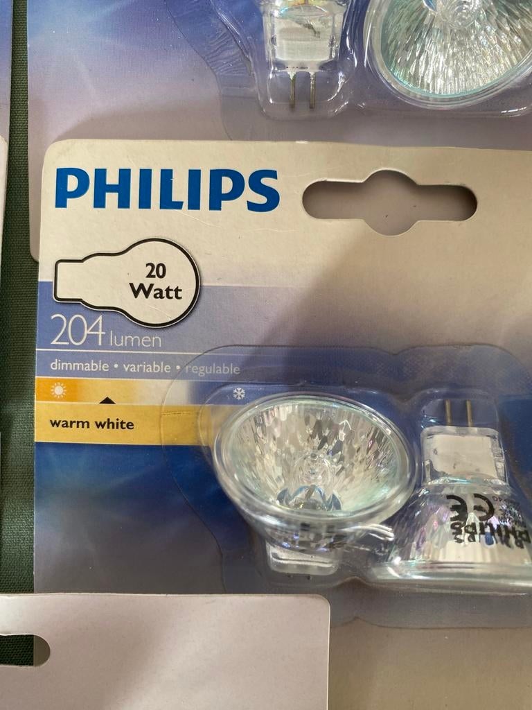 Philips 20 watt GU4 12V dimbare warm witte lampjes (13x), Minder dan 30 watt, Halogeen (gloei)lamp, Nieuw, Bipin of Steekvoet