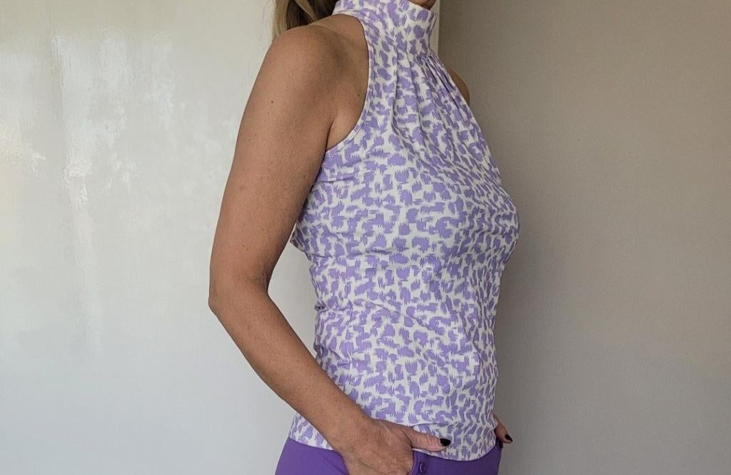 Leuke zomerse top S travelstof Paars, Paars, Maat 46/48 (XL) of groter, Ophalen of Verzenden, Zo goed als nieuw