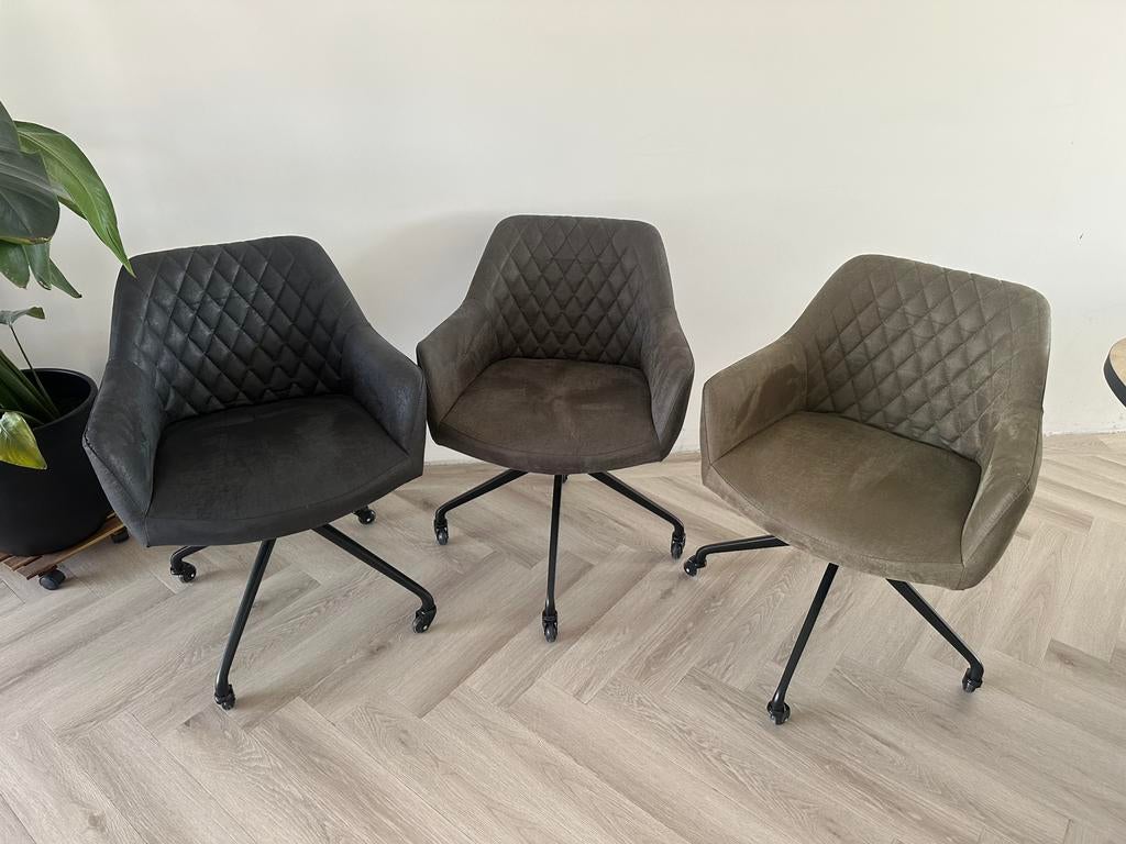 Industriële eetkamerstoelen Livin24 Levi/Bronx71 -div. kleur, Overige kleuren, Leer, Ophalen of Verzenden, Zo goed als nieuw