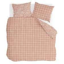 Walra Dekbedovertrek Remade Dots & Squares 200 x 220 nieuw., Bruin, Ophalen of Verzenden, Deken of Dekbed, Nieuw