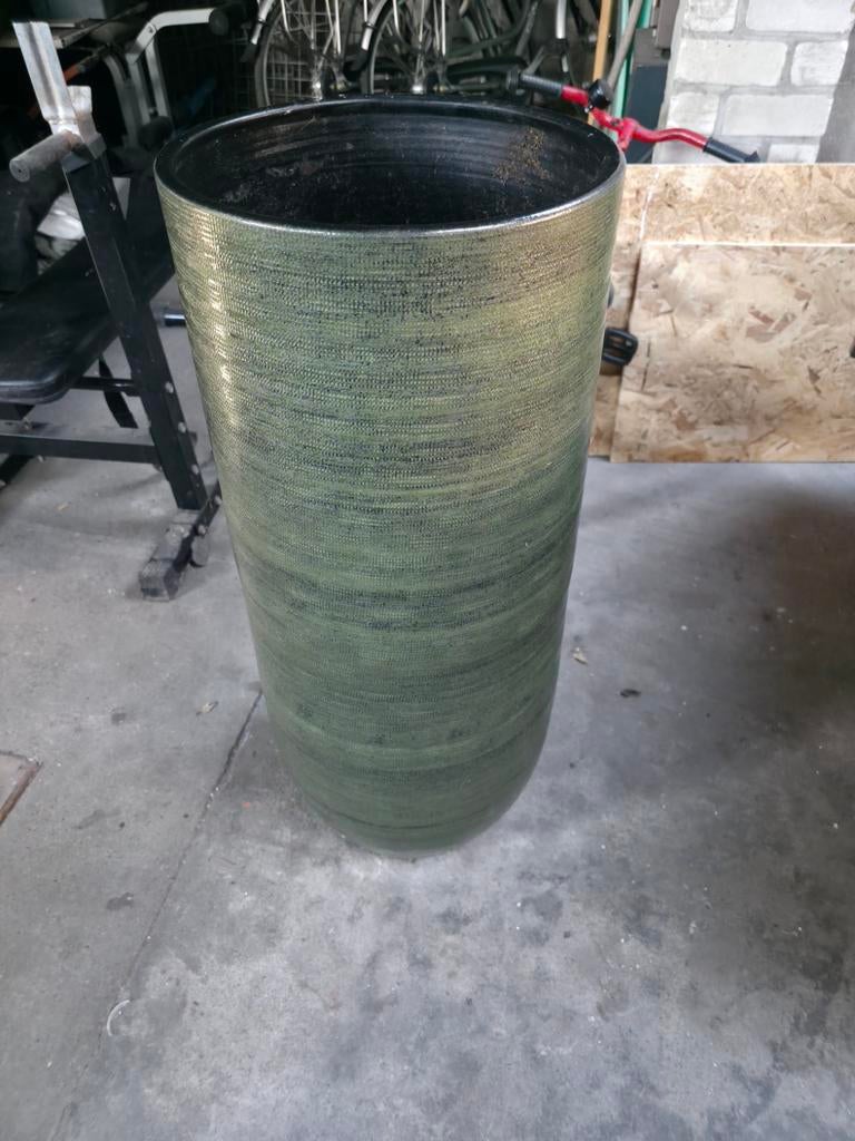 Grote groene vaas 'Tokio' - 90 cm hoog - Intratuin, Overige materialen, Gebruikt, Ophalen of Verzenden, 75 cm of meer