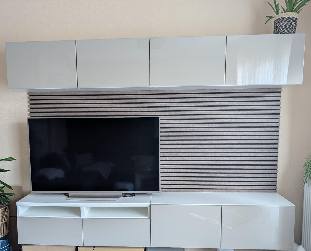 Ikea besta wandkast tv meubel incl houtpanelen, Ophalen, 25 tot 50 cm, Minder dan 100 cm