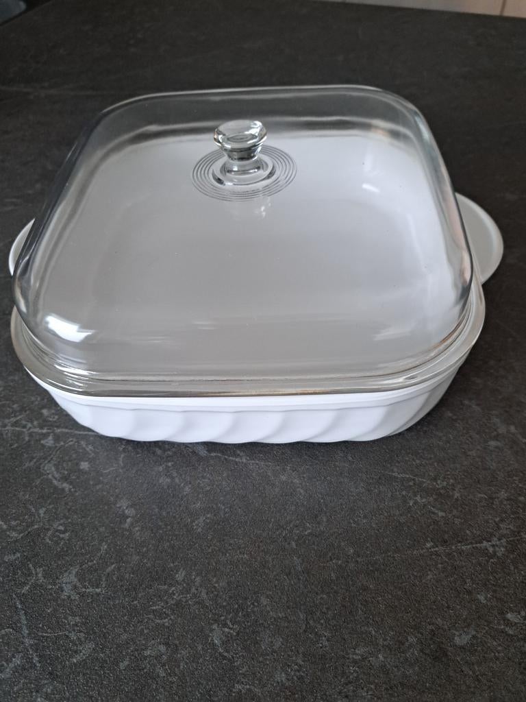 Vuurvaste schaal met deksel, Huis en Inrichting, Ophalen of Verzenden, Glas