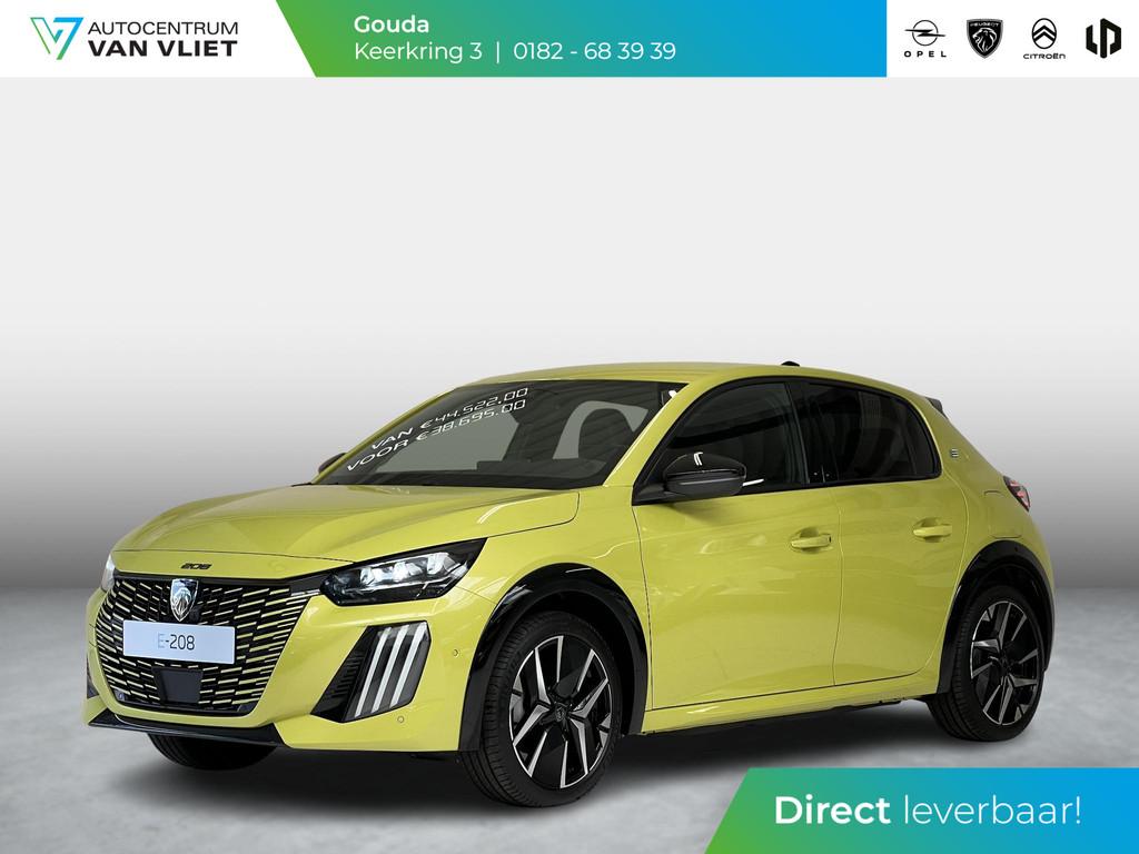 Peugeot e-208 EV GT 51 kWh | Long range | Stoelverwarming &, Stof, 1430 kg, Te koop, Hatchback