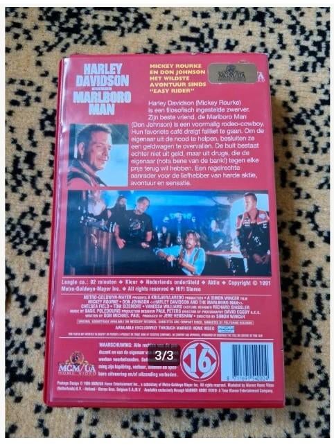 Vhs Harley Davidson and the Marlboro man h3, Cd's en Dvd's, Vanaf 16 jaar, Ophalen of Verzenden, Zo goed als nieuw, Actie en Avontuur