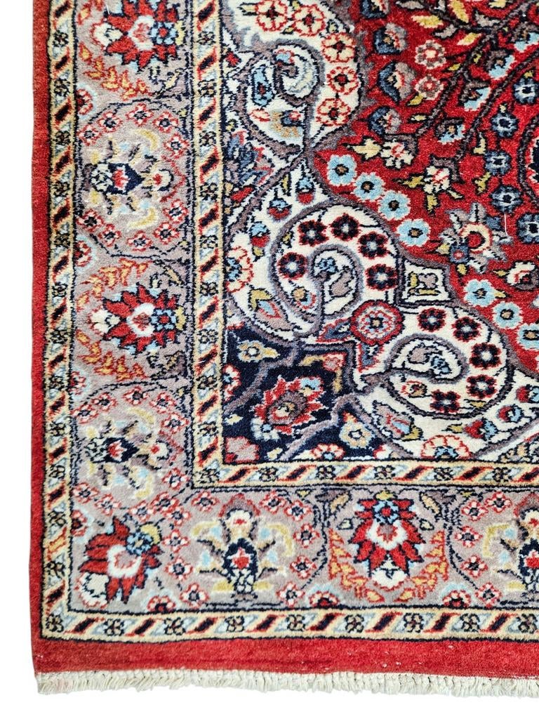 Handgeknoopt Perzisch wol Kashmir tapijt medallion 93x158cm, Onbekend, Zo goed als nieuw, Onbekend, 150 tot 200 cm