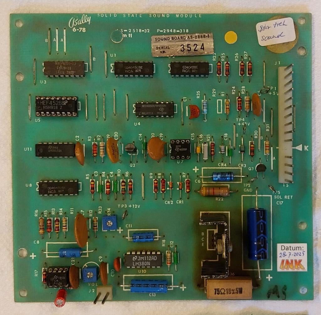 Te koop: Bally AS-2518-32 geluidsbord, Verzamelen, Automaten | Flipperkasten, Gebruikt, Elektronisch, Onderdeel of Defecte kast