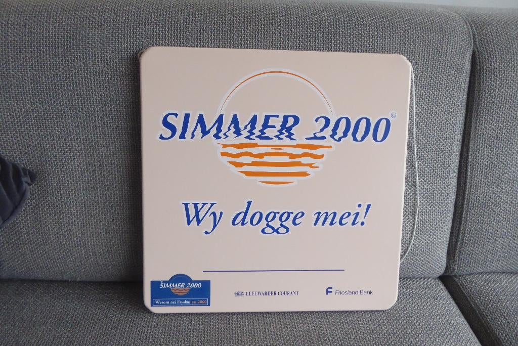 zeldzaam aluminium bord Simmer 2000, Ophalen of Verzenden, Zo goed als nieuw, Reclamebord