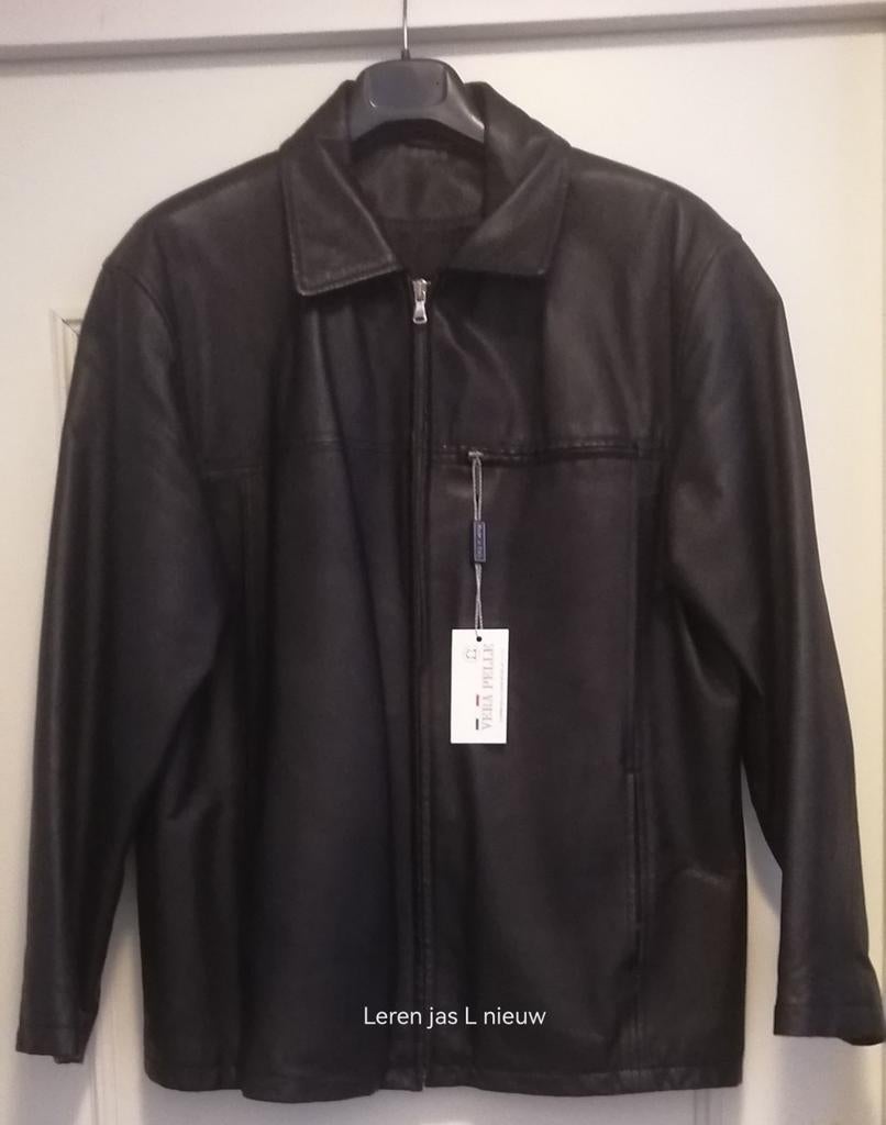 Angelo Litrico Leren Jas - Maat L - Nieuw, Maat 52/54 (L), Angelo Litrico, Zwart, Nieuw