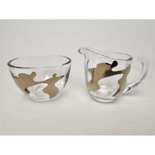 # Corry Ammerlaan suiker en melk stel van glas, Huis en Inrichting, Keuken | Servies, Gebruikt, Overige typen, Ophalen of Verzenden