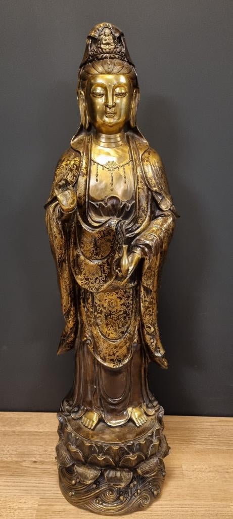 Quan yin brons beeld kwanyin 69 cm groot, Ophalen of Verzenden, Quanyin bronzes, Info@degaafstewinkel.nl, 2841bh