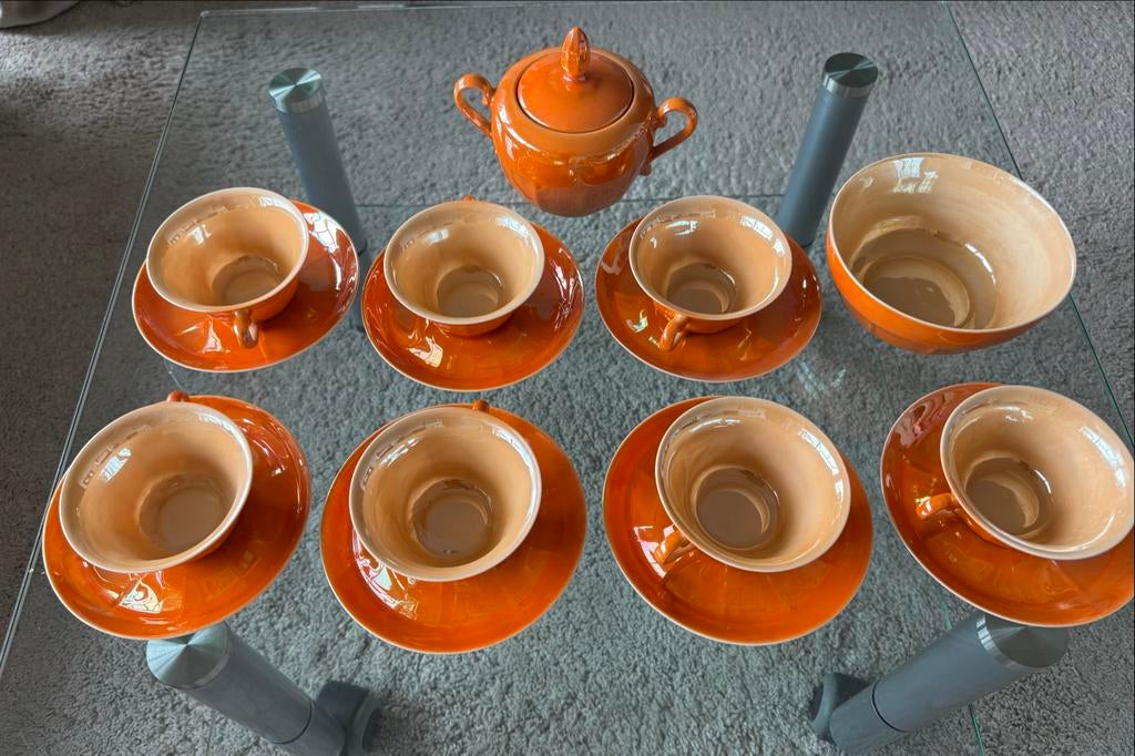 Antiek Victoria Czecho Slovakia Servies Parelmoer, Ophalen of Verzenden