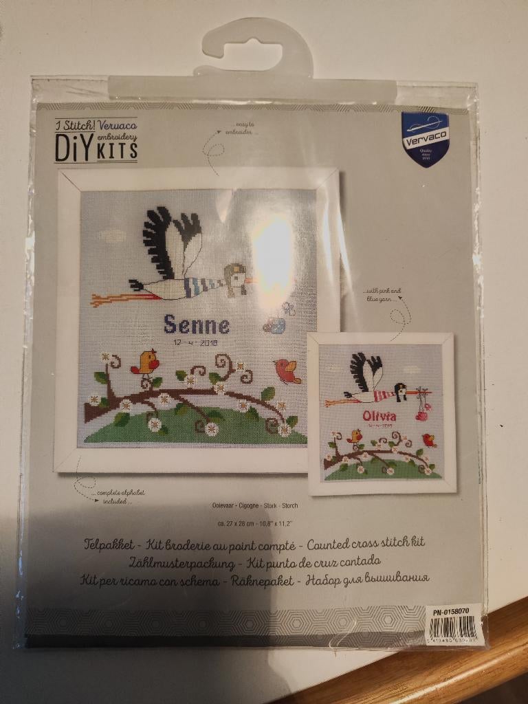 Borduurpakket geboorte, Ophalen of Verzenden, Nieuw, Handborduren, Borduurpakket