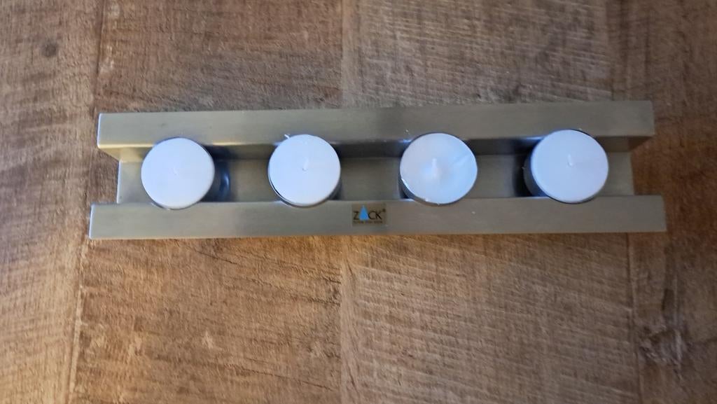 RVS Zack theelicht houder, Huis en Inrichting, Woonaccessoires | Kandelaars en Kaarsen, Ophalen of Verzenden, Overige materialen