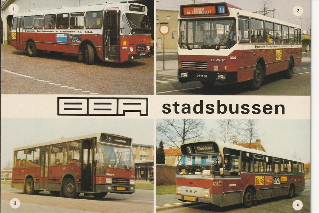BRABANTSE BUURTSPOIRWEGEN AUTOBUSDIENSTEN STADSBUS DAF VOLVO, Ophalen of Verzenden, 1960 tot 1980, Ongelopen, Noord-Brabant