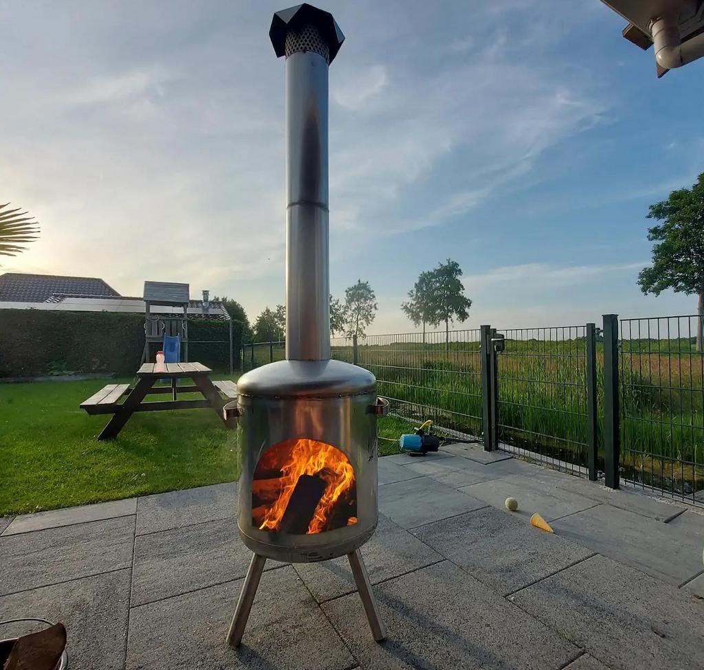 Rvs tuinkachel tuinkachels houtkachels terrasverwarming, Ophalen of Verzenden, Nieuw