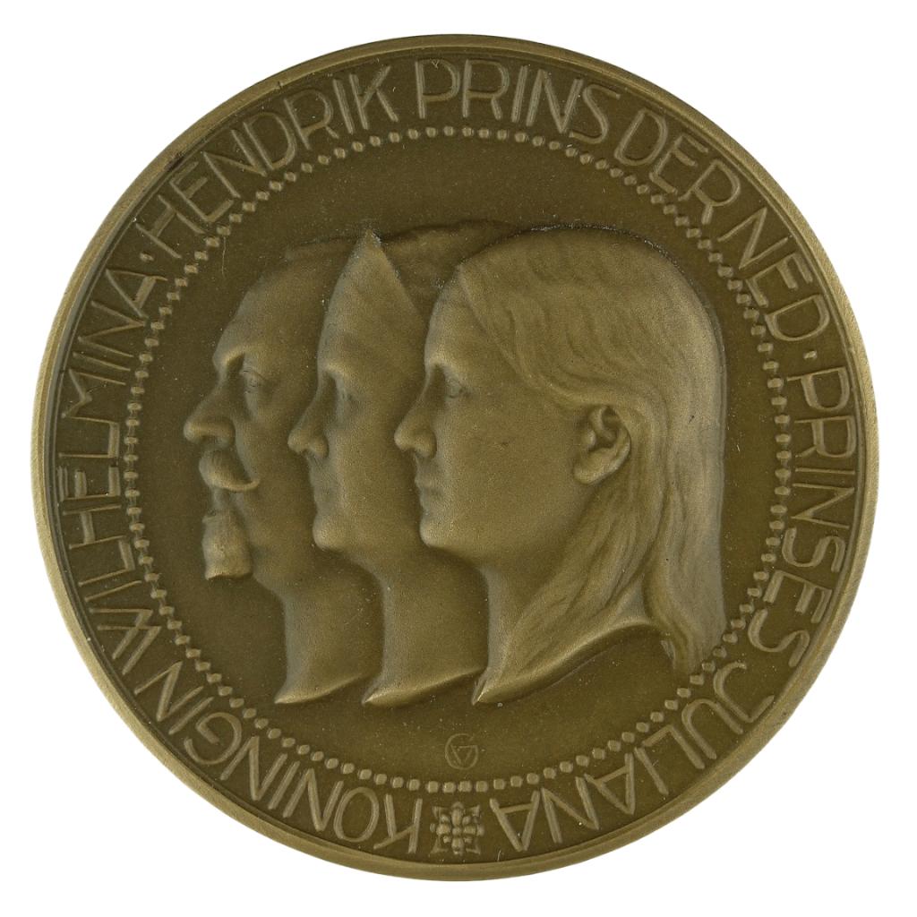 Penning VPK 1926 J.J. van Goor : Drieportret, Postzegels en Munten, Penningen en Medailles, Verzenden, Brons, Nederland