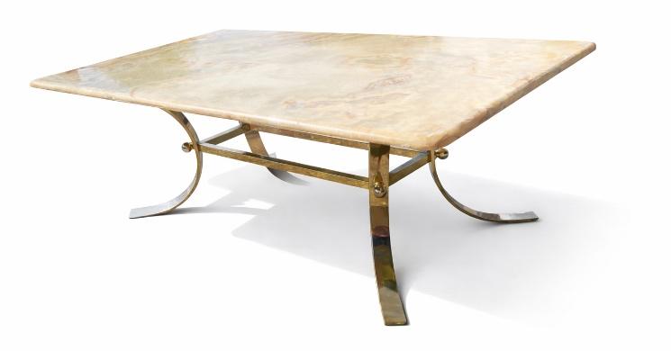 Salontafel vintage Onyx, Huis en Inrichting, Ophalen, Minder dan 50 cm, Gebruikt, 50 tot 75 cm