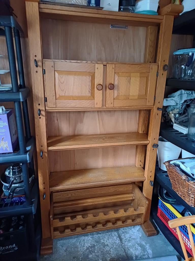 Houten kast met deuren en planken, Ophalen, 100 tot 150 cm, Landelijk, 150 tot 200 cm