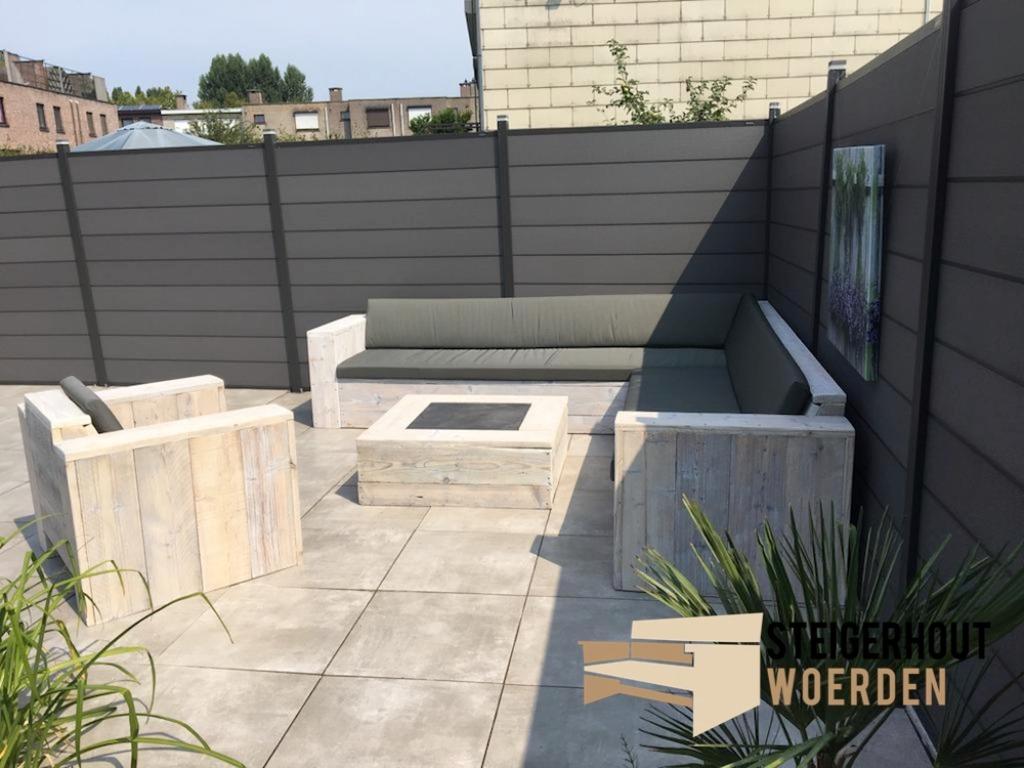 Hoekbank Tuinbank ACTIE SHOWROOM OPEN, Tuin en Terras, Tuinsets en Loungesets, Verzenden, Bank, Steigerhout, Nieuw