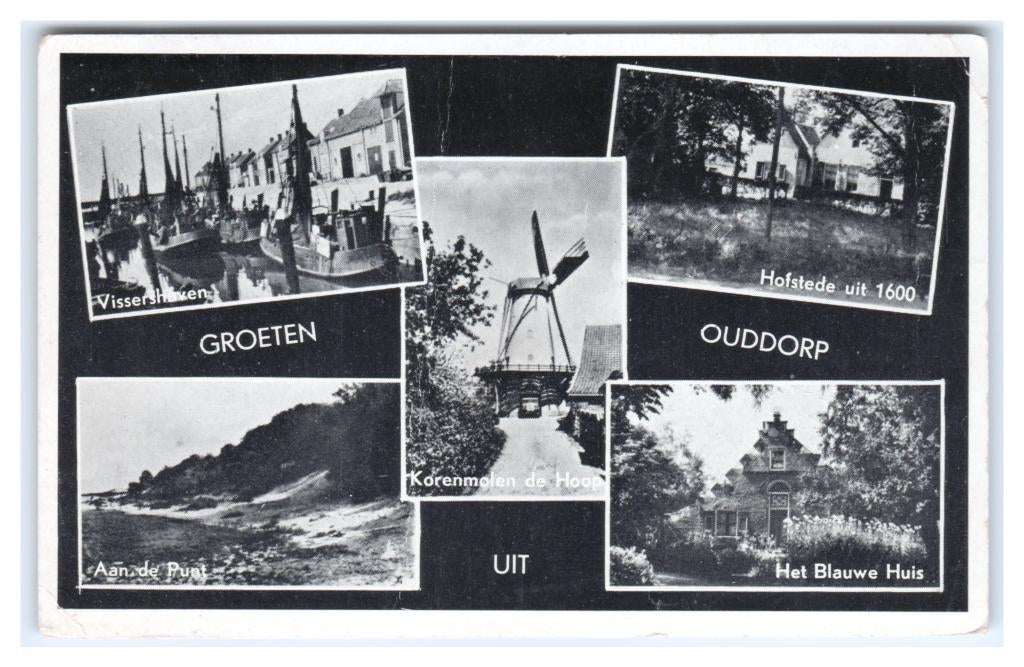 Ouddorp, Groeten uit Ouddorp. Opruimingskaart, Ophalen of Verzenden, 1940 tot 1960, Gelopen, Zuid-Holland