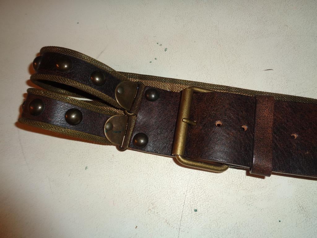 NANNI bruine metalen met leder riem, Kleding | Dames, Echt leder, Ophalen of Verzenden, NANNI, Bruin