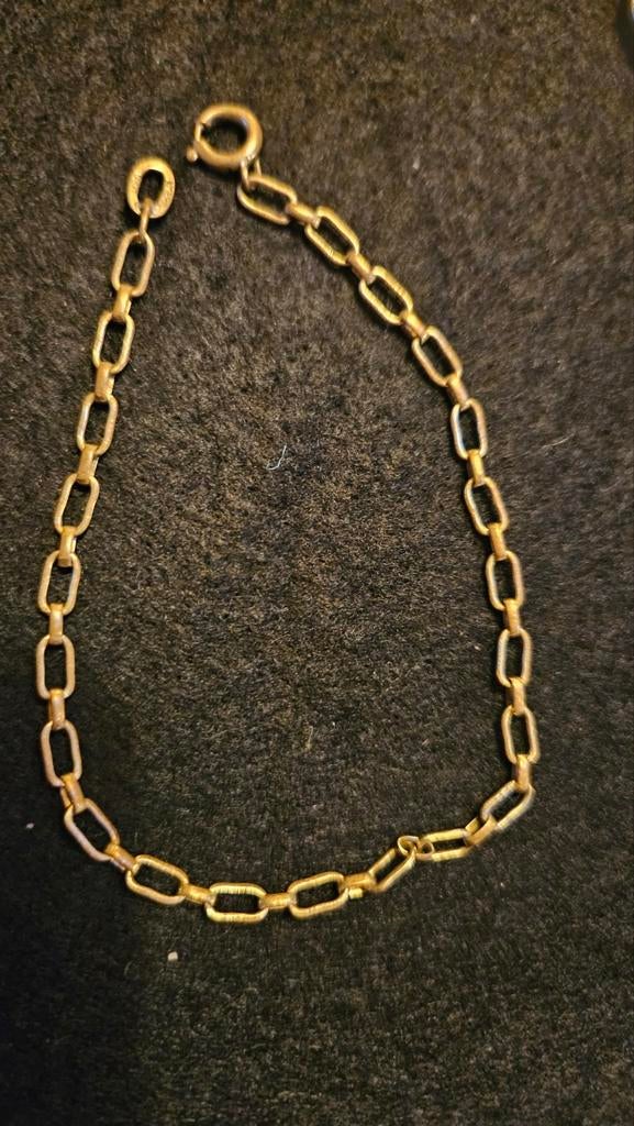 Vintage Gemerkt Armbandje Amerik FBM, Sieraden, Tassen en Uiterlijk, Kettingen, Ophalen of Verzenden, Gebruikt, Goud, Overige materialen