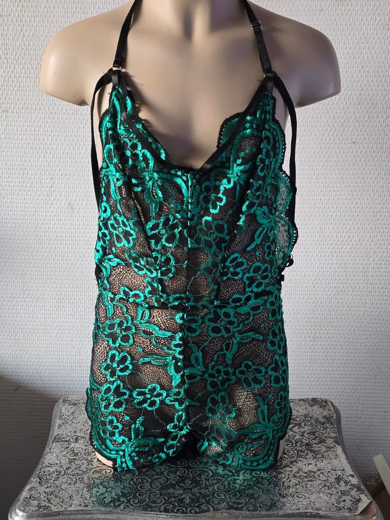 Sexy kanten body maat xs, Kleding | Dames, Ondergoed en Lingerie, Onbekend, Ophalen of Verzenden, Groen, Body of Korset