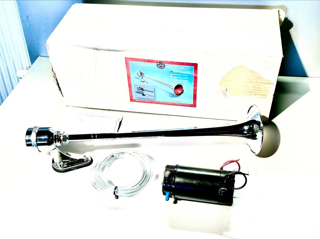 Nieuwe BURT001 Scheepshoorn + 24V Marco Compressor, Ophalen of Verzenden, Nieuw, Elektra en Verlichting, Zeilboot of Motorboot