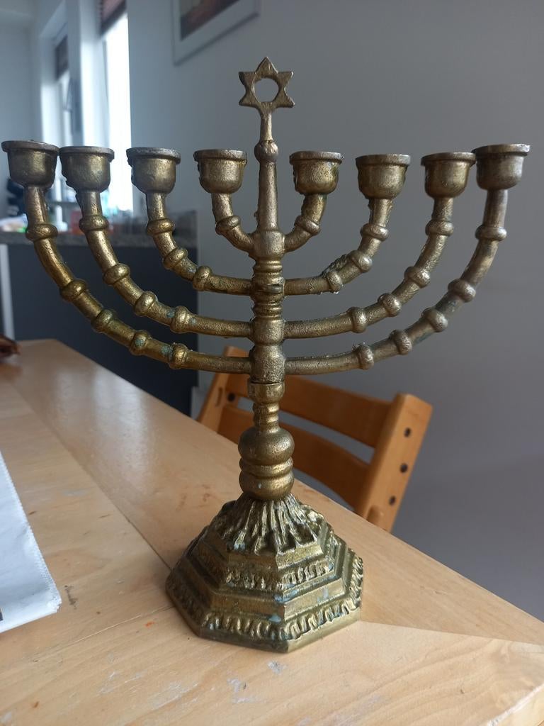 JOODSE ZWAAR BRONZEN VROEG 19 DE EEUWSE 8 ARMIGE CHAOEKIA ., Ophalen of Verzenden, Koper of Brons