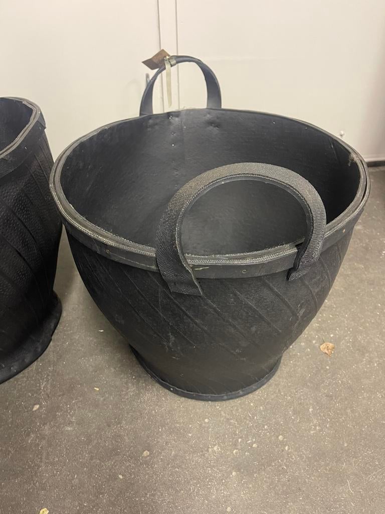 Mand houtmand rubber groot 2 stuks, Ophalen, Zo goed als nieuw, Kunststof