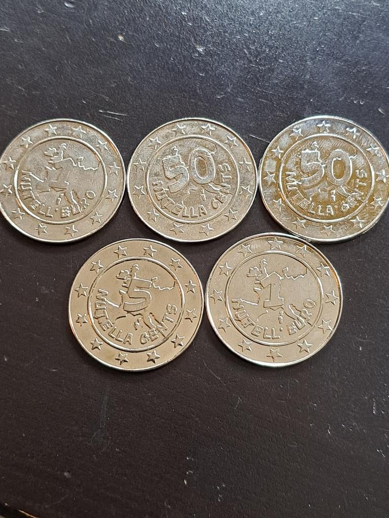 5 Nutella Munten 2001 - Verzamelaarsitem, Verzamelen, Ophalen of Verzenden, Gebruikt