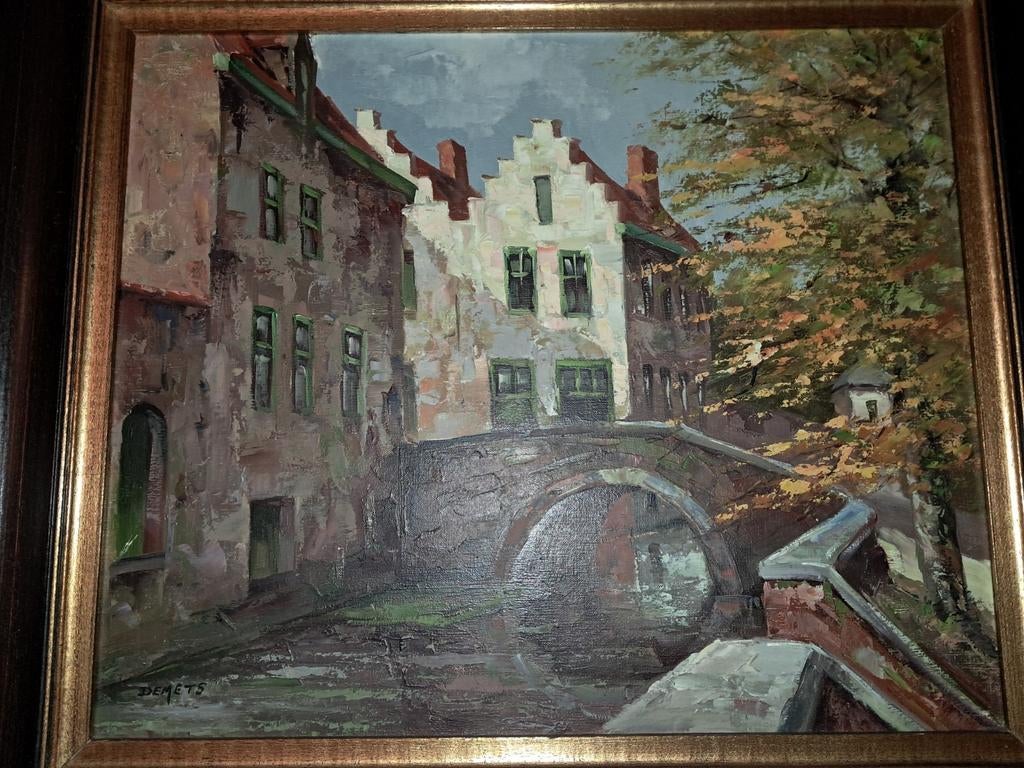 Schilderij Stadsgezicht Brugge, Antiek en Kunst, Ophalen