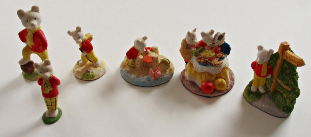 6 x Rupert Bear Beeldjes - Bruintje Beer, Verzenden, Overige figuren, Zo goed als nieuw, Beeldje of Figuurtje