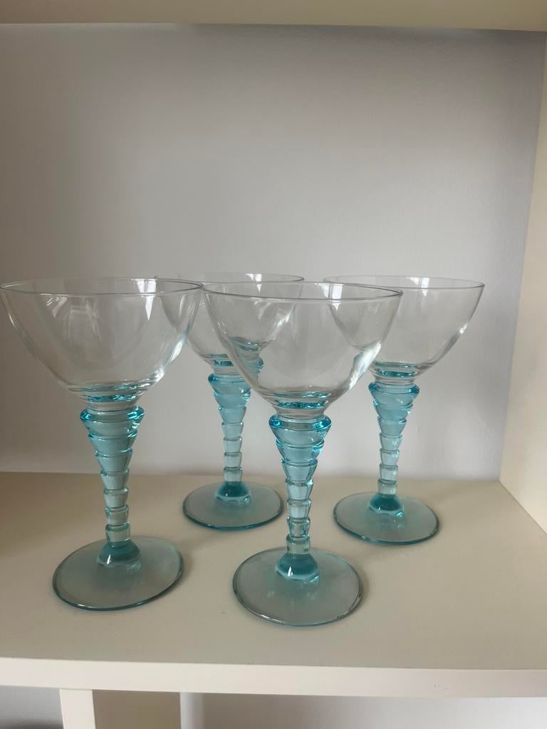 4x vintage space age wijnglazen, Ophalen, Gebruikt, Overige typen