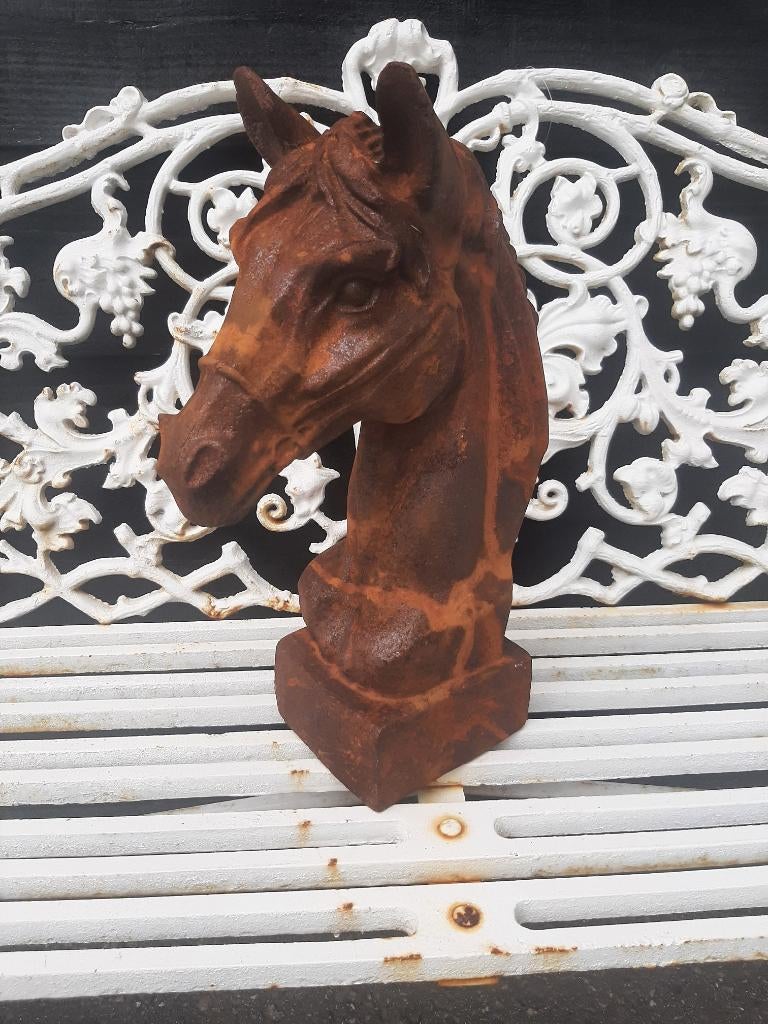 Gietijzeren paardenhoofd 40 cm hoog een zeer mooi top model, Ophalen