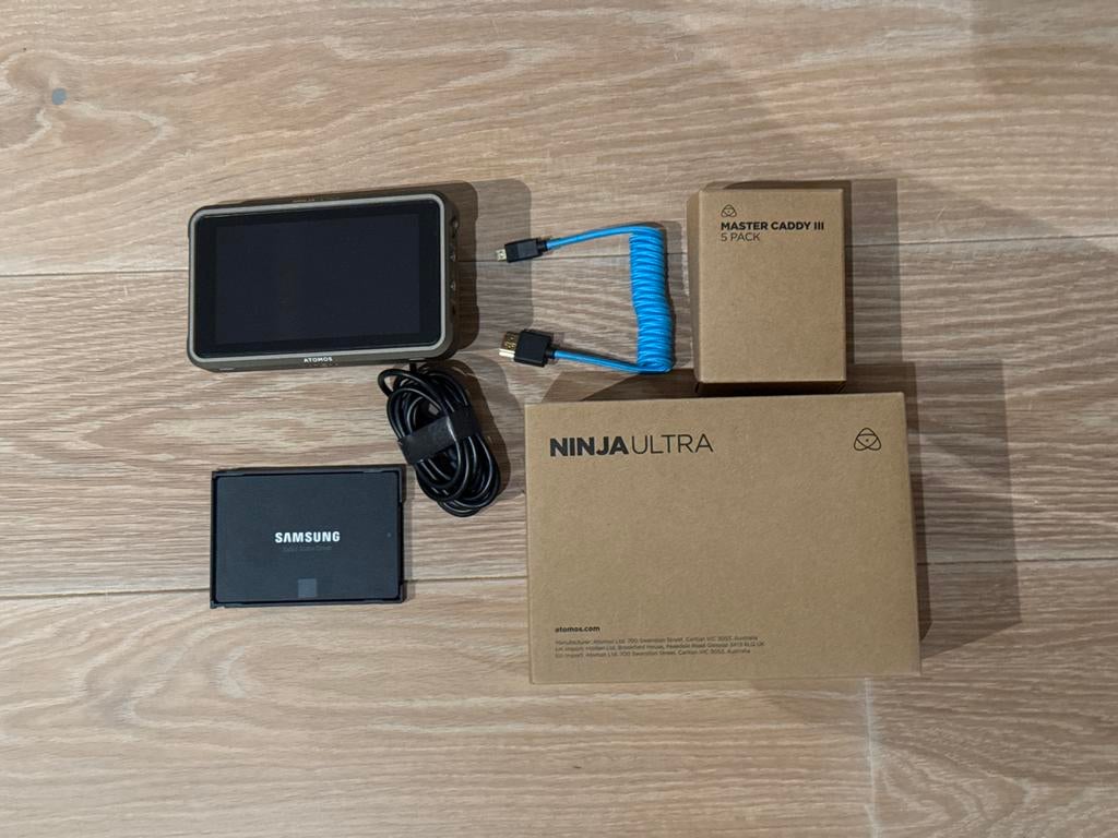 Atomos Ninja Ultra ongebruikt met accessoires, Audio, Tv en Foto, Professionele Audio-, Tv- en Video-apparatuur, Ophalen of Verzenden