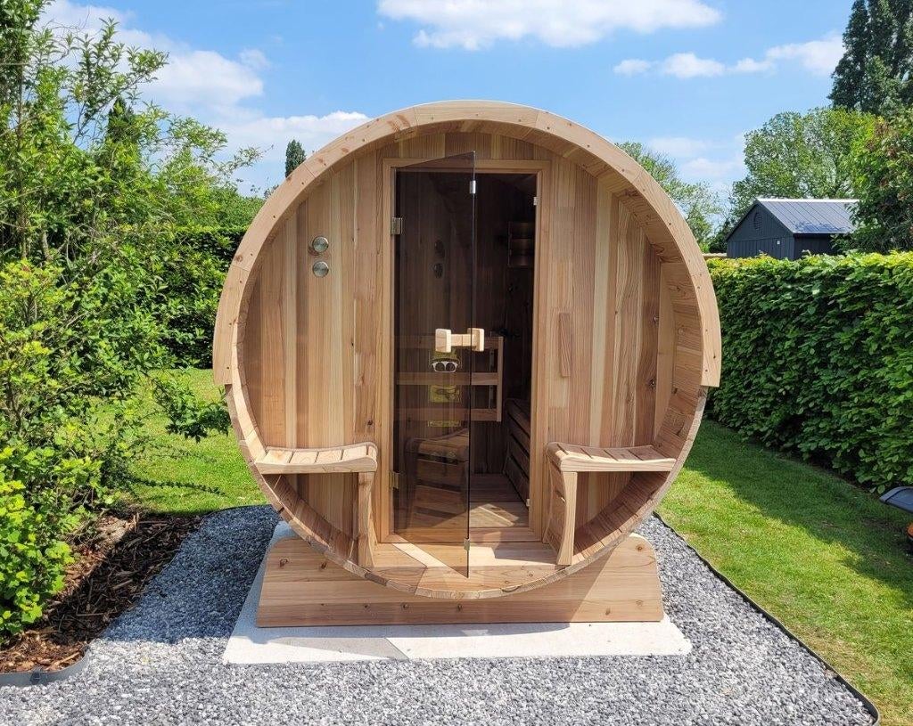 TR270 Barrelsauna | Compleet geleverd | Levering NL/BE, Sport en Fitness, Sauna, Ophalen of Verzenden, Nieuw, Fins of Traditioneel