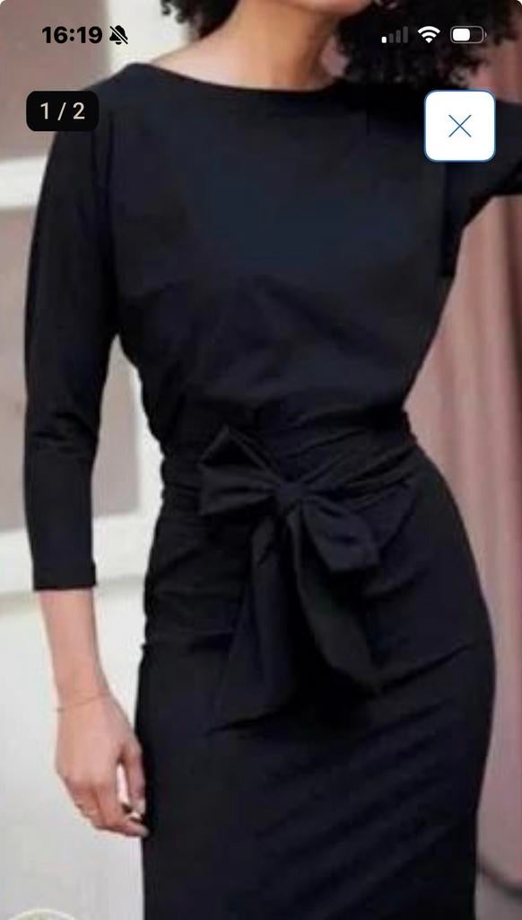 LaDress Carla zgan Zwart Jurk Travelstof - XS, S of M, Maat 38/40 (M), Zwart, Ophalen of Verzenden, Zo goed als nieuw