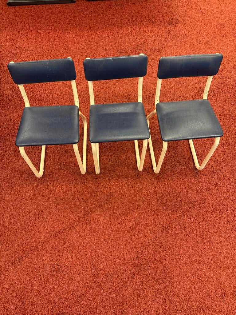 3x Vintage kinder – retro schoolstoeltjes jaren 60/70, Kinderen en Baby's, Kinderstoelen, Ophalen, Gebruikt, Overige typen