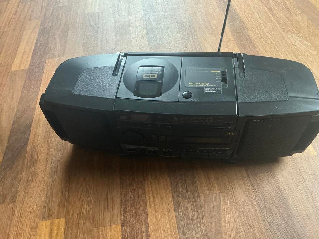 Retro JVC RC-X310 Ghettoblaster met CD-speler en cassetterec, Ophalen, Gebruikt, Radio, Met cd-speler