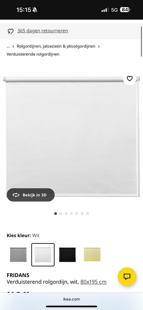 Verduisterend rolgordijn, Ophalen, Nieuw, 150 tot 200 cm