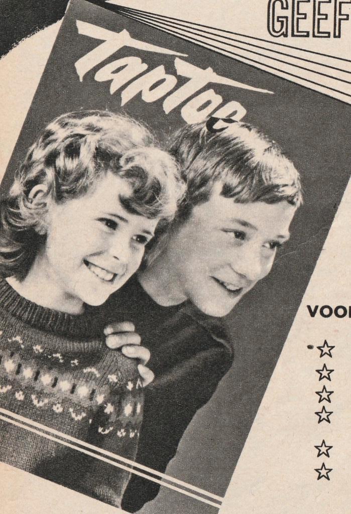 Retro reclame 1964 Taptoe tijdschrift jongens meisjes, Verzenden, Overige typen
