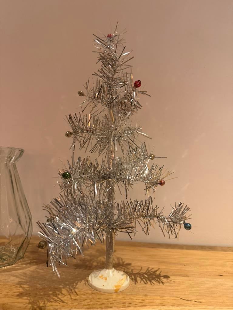 Oud kerstboompje tinsel, Ophalen of Verzenden, Gebruikt