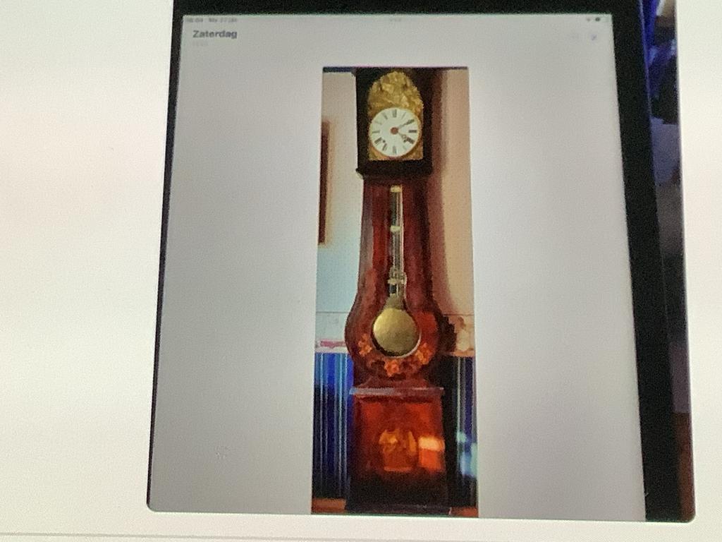 Antieke Comtoise klok in handbeschilderde kast, ca. 1880, Antiek en Kunst, Antiek | Klokken, Ophalen