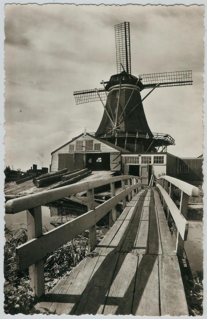 Houtzaagmolen De Herder te Leiden ca. 1960 molen, Ophalen of Verzenden, 1960 tot 1980, Ongelopen, Zuid-Holland